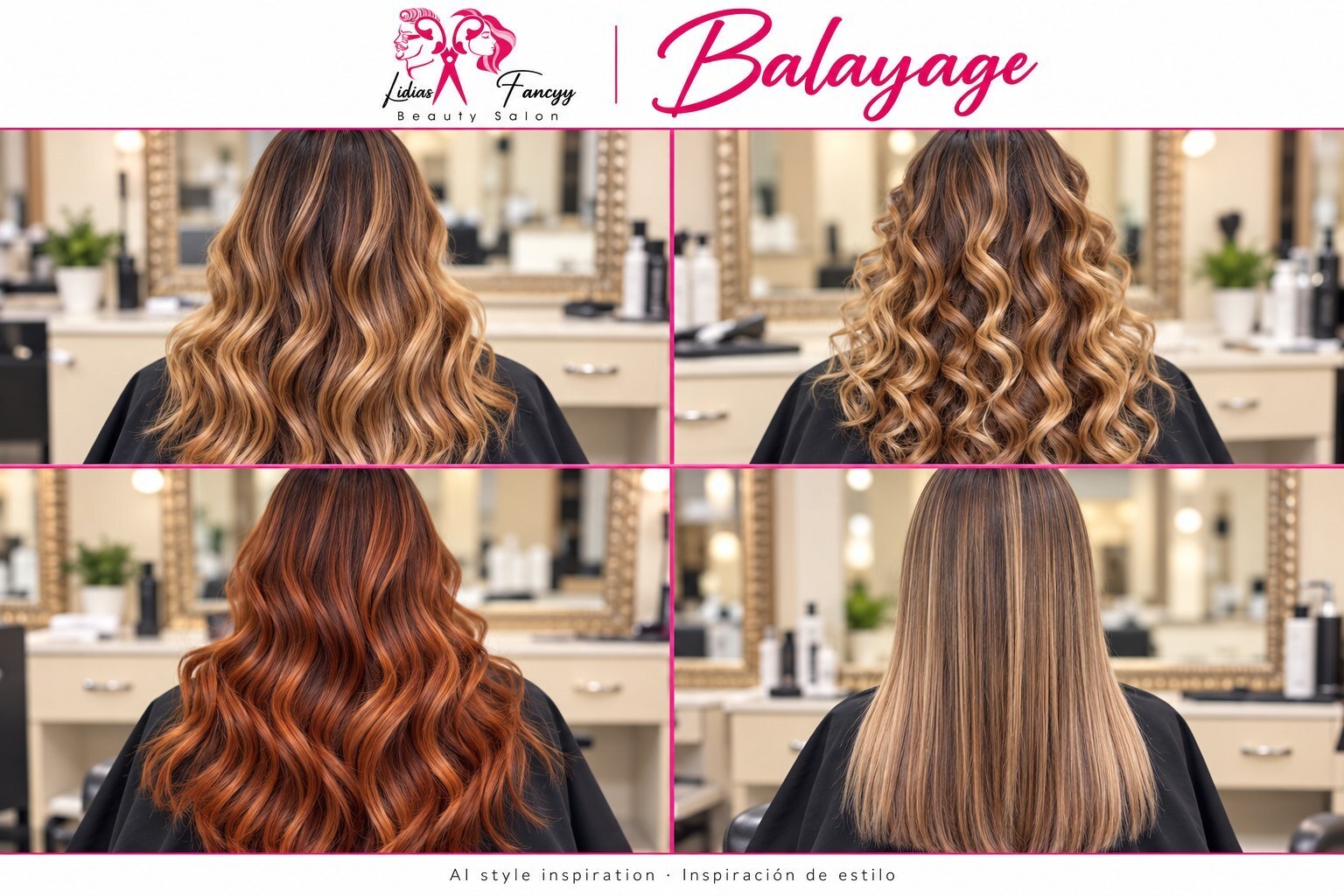 Balayage — AI style inspiration / Inspiración de estilo creada con IA