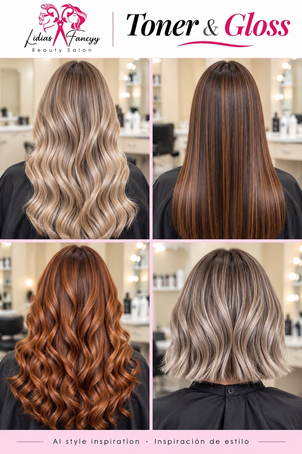 Toner & Gloss — AI style inspiration / Inspiración de estilo creada con IA