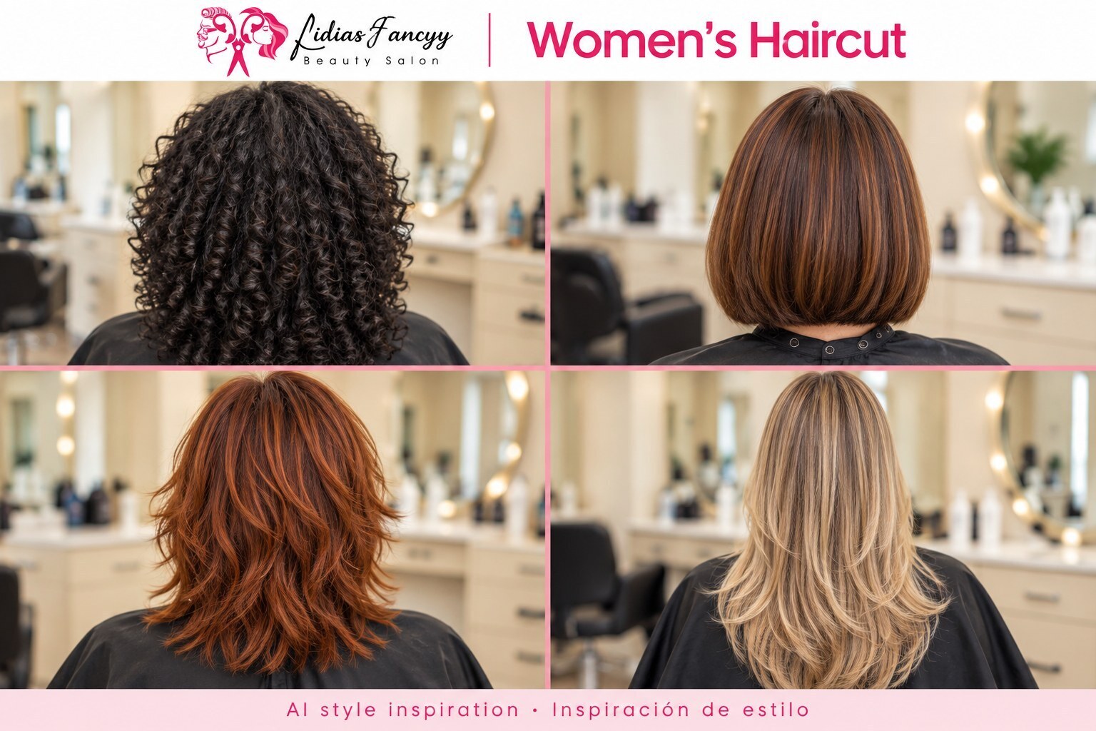 Women’s Haircut — AI style inspiration / Inspiración de estilo creada con IA