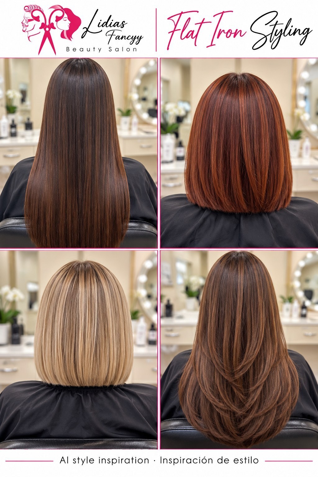 Flat Iron & Style — AI style inspiration / Inspiración de estilo creada con IA