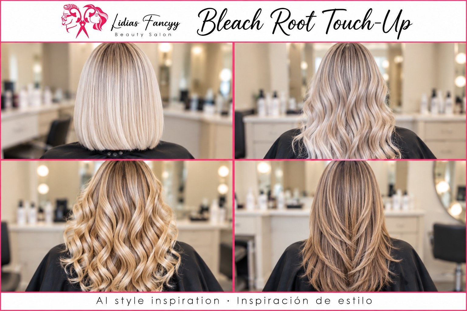 Bleach Root Touch-Up — AI style inspiration / Inspiración de estilo creada con IA