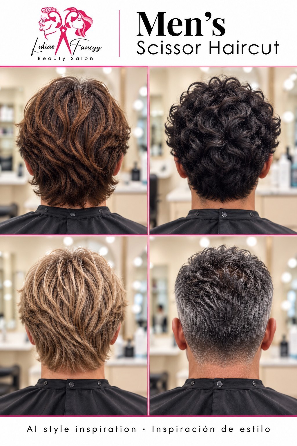 Men’s Scissor Haircut — AI style inspiration / Inspiración de estilo creada con IA